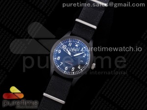 Spitfire Black Ceramic IW326901 MKF 1:1 Best Edition Black Dial on Black Nylon Strap MIYOTA 9015