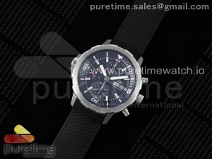 Aquatimer Chrono IW3768 SS NSF 1:1 Best Edition Blue Dial on Black Rubber Strap A7750