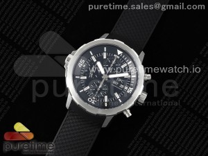 Aquatimer Chrono IW3768 SS NSF 1:1 Best Edition Black Dial on Black Rubber Strap A7750