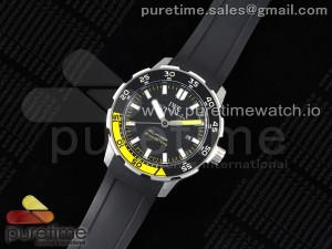 Aquatimer SS IW356802 HRF 1:1 Best Edition Black Dial on Black Rubber Strap A2892