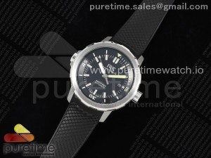 Aquatimer SS IW3290 V6SF 1:1 Best Edition Black Dial on Black Rubber Strap A2892