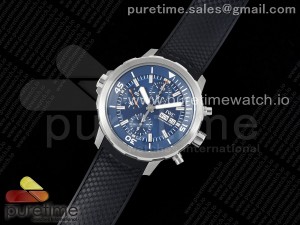 Aquatimer Chrono SS V6SF 1:1 Best Edition Blue Dial on Black Rubber Strap A7750