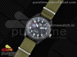 Top Gun Pilot Mark XVIII Limited "SFTI" M+F 1:1 Best Edition Black Dial on Green Nylon Strap A35111