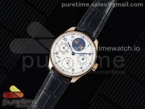 Portugieser Perpetual Calendar RG 5033 APSF 1:1 Best Edition White Dial on Black Leather Strap A52610 Clone