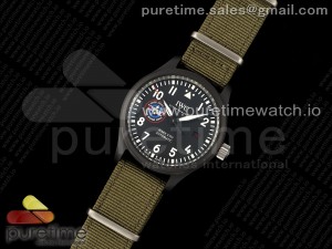 Mark XVIII Top Gun "SFTI" Black Ceramic IW324712 ZF 1:1 Best Edition on Green Nylon Strap A32111