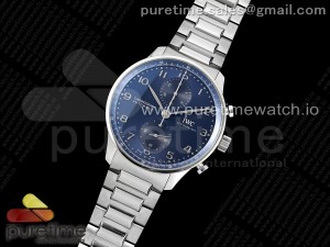 Portuguese Chrono IW3716 SS AZF 1:1 Best Edition Blue Dial on SS Bracelet A69355 V2