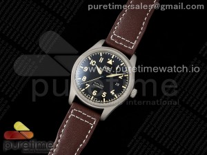 Pilot Mark XVIII Titanium BLSF 1:1 Best Edition Black Dial on Brown Leather Strap MIYOTA 9015