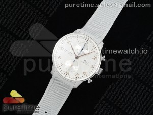 Portuguese Chrono IW3716 Z+F 1:1 Best Edition White Dial on Gray Rubber Strap A69355