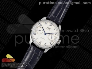 Portugieser Automatic 42mm SS APSF 1:1 Best Edition White Dial Blue Marker on Blue Leather Strap A52011