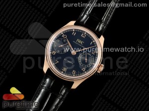 Portugieser Automatic 42mm RG APSF 1:1 Best Edition Black Dial on Black Leather Strap A52010