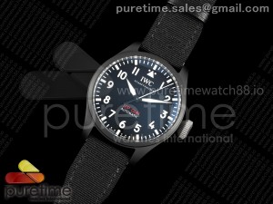 Big Pilot  43 Top Gun Black Ceramic M+F 1:1 Best Edition on Black Nylon Strap 8N24