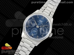 Portugieser Automatic 42mm SS APSF 1:1 Best Edition Blue Dial on SS Bracelet A52010