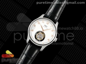 Portugieser Tourbillon SS RMS Best Edition White/RG Dial on Black Leather Strap