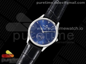 Master Ultra Thin Small Second SS ZF 1:1 Best Edition Blue Dial on Black Leather Strap A896