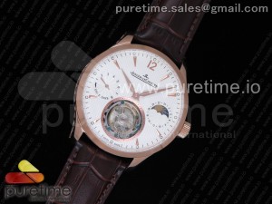 Master Grande Tradition Tourbillon RG White Textured Dial on Brown Leather Strap