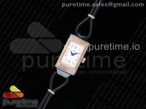 Reverso Ladies SS/RG White Dial on Black Jewelry Strap Jap Quartz