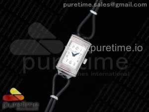 Reverso Ladies SS White Dial on Black Jewelry Strap Jap Quartz