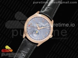 Master Calendar RG OMF 1:1 Best Edition Gray Dial on Brown Leather Strap A866