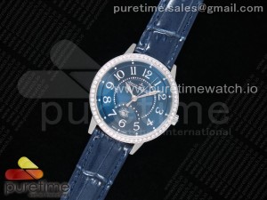 Rendez-Vous Night & Day SS ZF 1:1 Best Edition Blue Textured Dial Diamonds Bezel on Blue Leather Strap A898