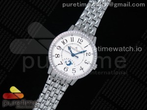 Rendez-Vous Night & Day SS ZF 1:1 Best Edition WhiteTextured Dial Diamonds Bezel on SS Bracelet A898