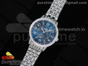 Rendez-Vous Night & Day SS ZF 1:1 Best Edition Blue Textured Dial Diamonds Bezel on SS Bracelet A898