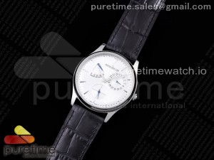 Master Ultra Thin Réserve de Marche SS AZF 1:1 Best Edition Silver Dial on Black Leather Strap A938