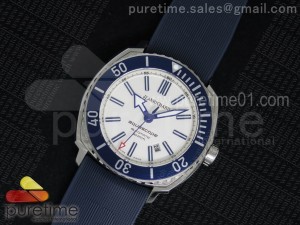 Aquascope SS Blue Bezel White Dial on Blue Rubber Strap MIYOTA 9015