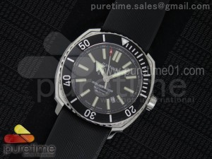 Aquascope SS Black Bezel Black Dial on Black Rubber Strap MIYOTA 9015