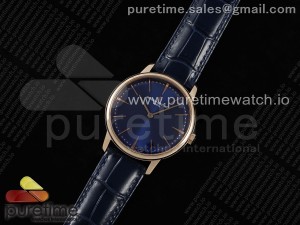 Patrimony RG KZF Best Edition Blue Dial on Blue Leather Strap MIYOTA 9015