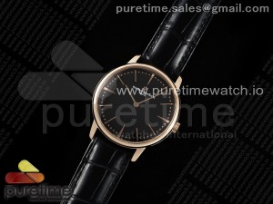 Patrimony RG KZF Best Edition Black Dial on Black Leather Strap MIYOTA 9015