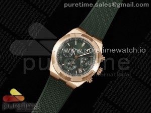 Overseas 5500V Chrono RG 8F 1:1 Best Edition Green Dial on Green Rubber Strap A5200