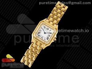 Panthère 27mm BVF 1:1 Best Edition YG White Dial Diamonds Bezel on YG Bracelet Ronda Quartz