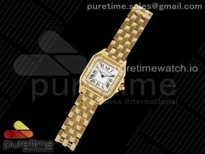 Panthère 22mm BVF 1:1 Best Edition YG White Dial Diamonds Bezel on YG Bracelet Ronda Quartz