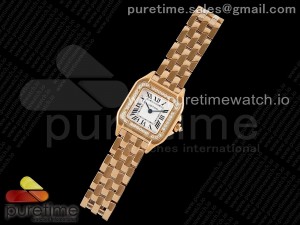 Panthère 22mm BVF 1:1 Best Edition RG White Dial Diamonds Bezel on RG Bracelet Ronda Quartz