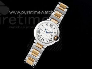 Ballon Bleu 33mm SS/RG 3KF 1:1 Best Edition White Dial on SS/RG Bracelet A076