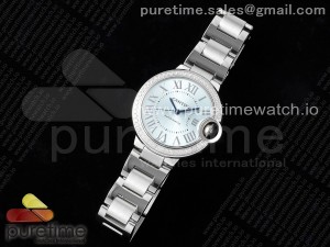 Ballon Bleu 33mm SS 3KF 1:1 Best Edition Ice Blue Dial Diamonds Bezel on SS Bracelet A076