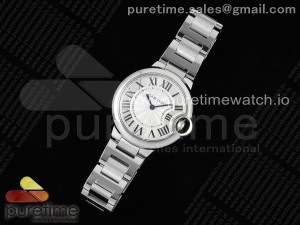 Ballon Bleu 33mm SS V20F 1:1 Best Edition White Textured Dial on SS Bracelet Cal.157 Quartz