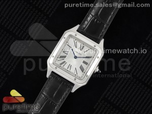 Santos Dumont 31.4mm IWSF Best Edition Silver Dial on Black Leather Strap Quartz