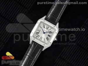 Santos Dumont 27.5mm IWSF Best Edition Silver Dial on Black Leather Strap Quartz