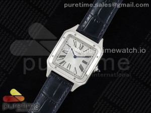 Santos Dumont 31.4mm IWSF Best Edition Silver Dial on Blue Leather Strap Quartz