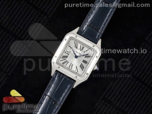 Santos Dumont 27.5mm IWSF Best Edition Silver Dial on Blue Leather Strap Quartz