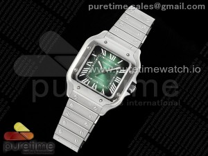 Santos de Cartier 40mm BVF 1:1 Best Edition Green Dial on SS SmartLinks Bracelet MIYOTA 9015