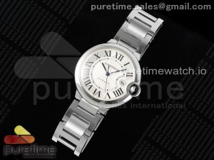 Ballon Bleu 42mm SS CHF 1:1 Best Edition White Texture Dial on SS Bracelet A2824