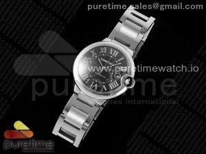 Ballon Bleu 42mm SS CHF 1:1 Best Edition Black Texture Dial on SS Bracelet A2824