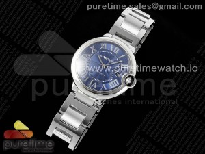 Ballon Bleu 42mm SS CHF 1:1 Best Edition Blue Texture Dial on SS Bracelet A2824