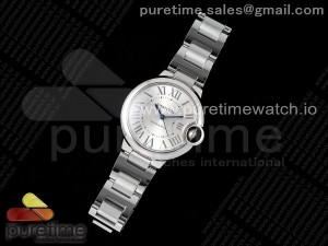 Ballon Bleu 33mm SS AF 1:1 Best Edition Silver Dial on SS Bracelet SEIKO NH05A (Quick Release)