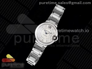 Ballon Bleu 33mm SS AF 1:1 Best Edition White Diamonds Dial on SS Bracelet SEIKO NH05A