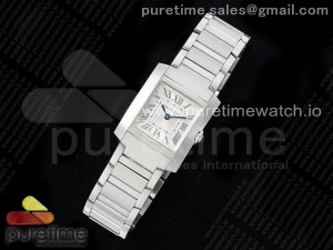 Tank Francaise Small SS KRF 1:1 Best Edition White Dial on SS Bracelet Ronda Quartz