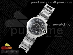 Ballon Bleu 42mm SS AF 1:1 Best Edition Black Texture Dial on SS Bracelet A2824 V5