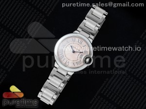 Ballon Bleu 33mm SS CHF 1:1 Best Edition Pink Textured Dial on SS Bracelet Jap Quartz